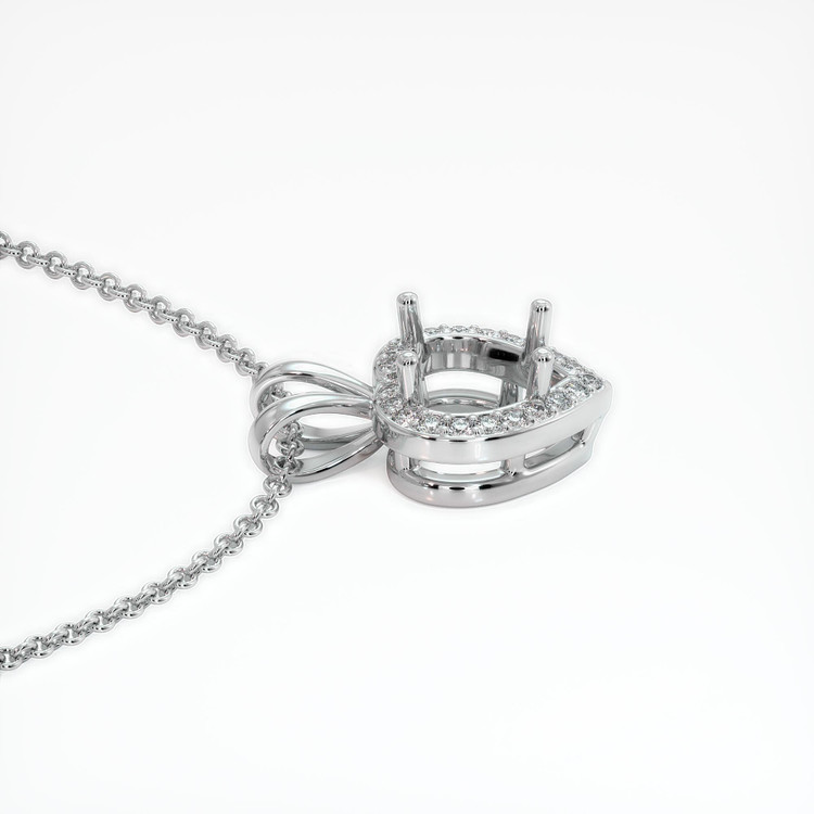 14K White Gold Pave Pendant Setting
