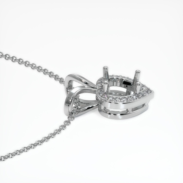 14K White Gold Pave Pendant Setting