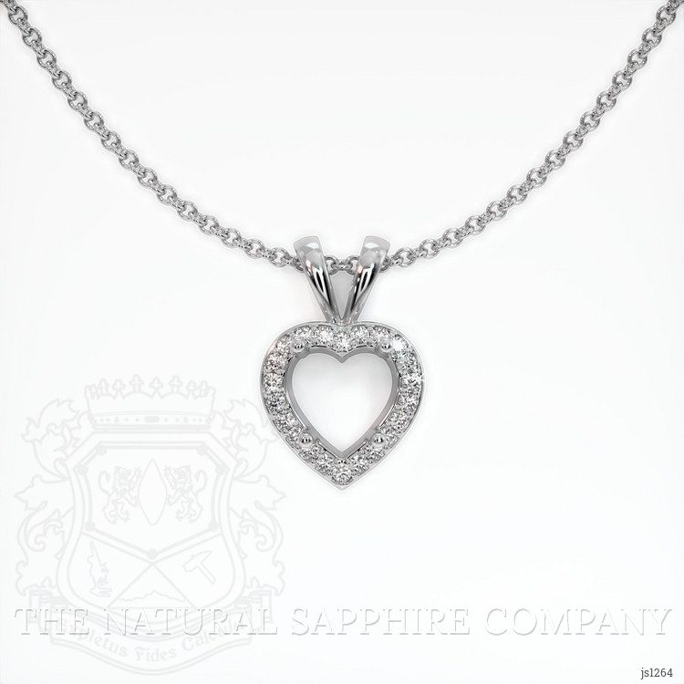 18K White Gold Pave Pendant Setting