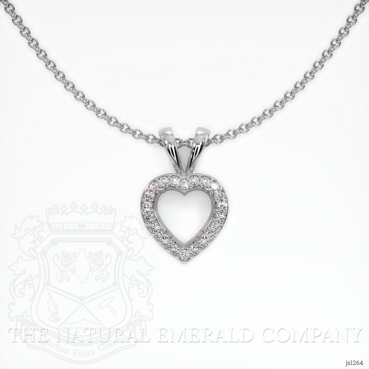 18K White Gold Pave Pendant Setting