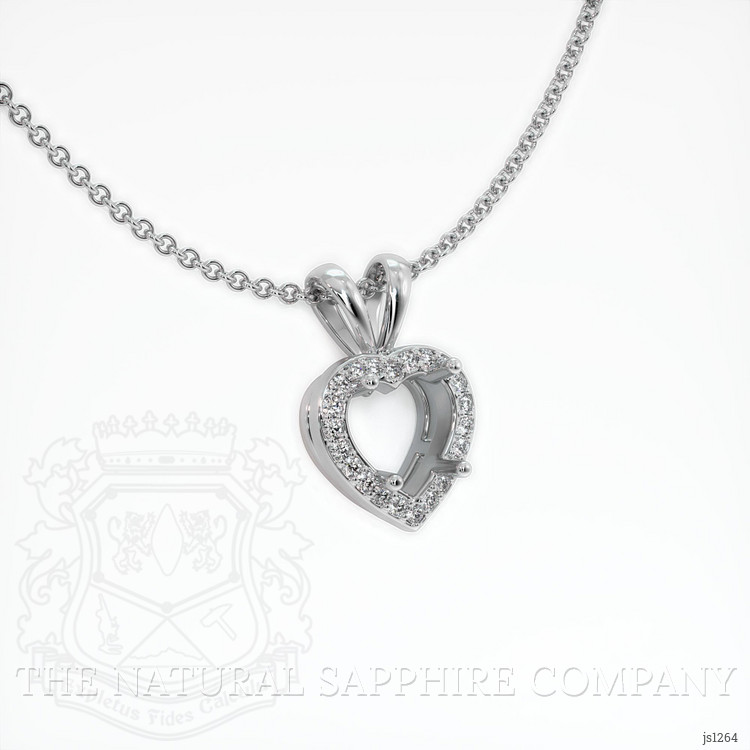 18K White Gold Pave Pendant Setting