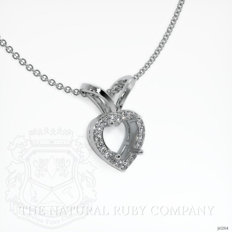 18K White Gold Pave Pendant Setting