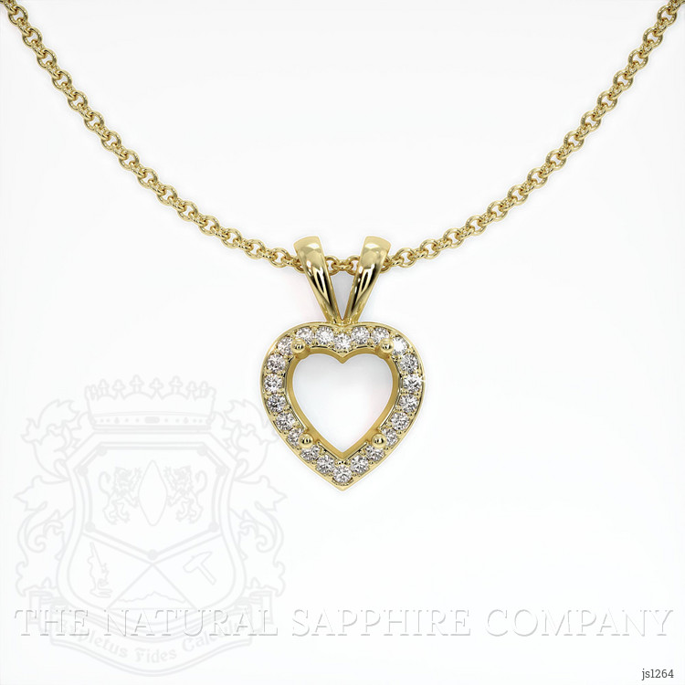 14K Yellow Gold Pave Pendant Setting