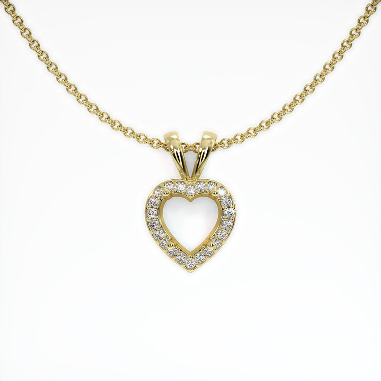 14K Yellow Gold Pave Pendant Setting