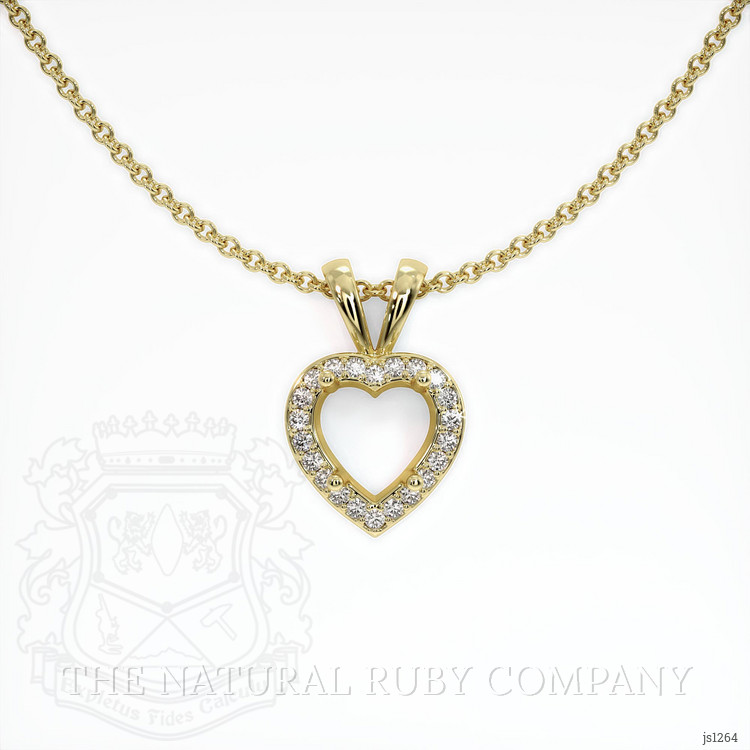 14K Yellow Gold Pave Pendant Setting