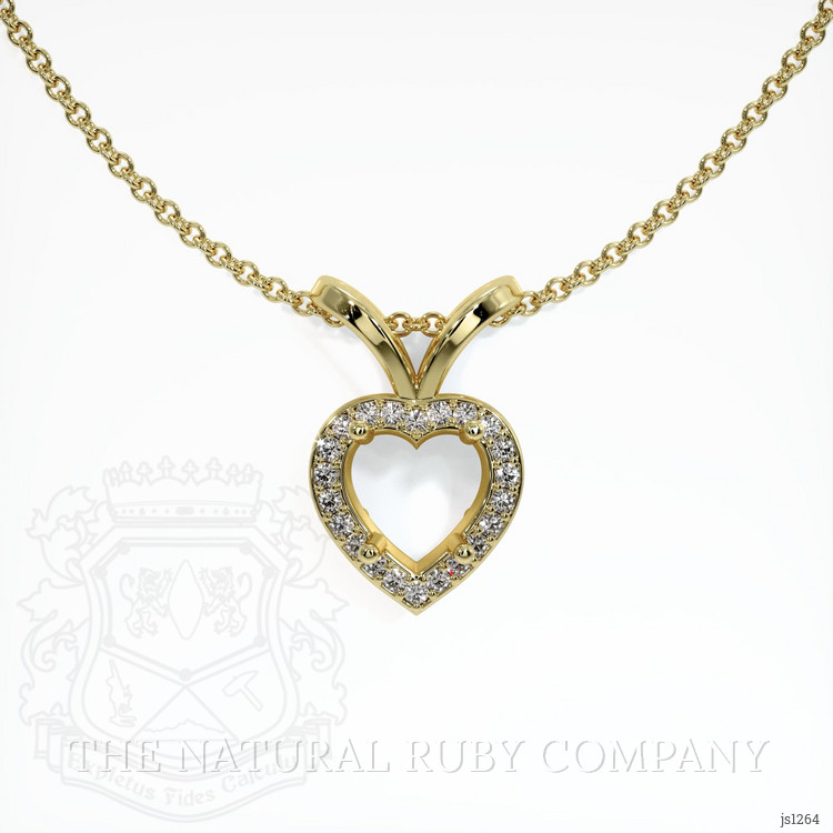 14K Yellow Gold Pave Pendant Setting