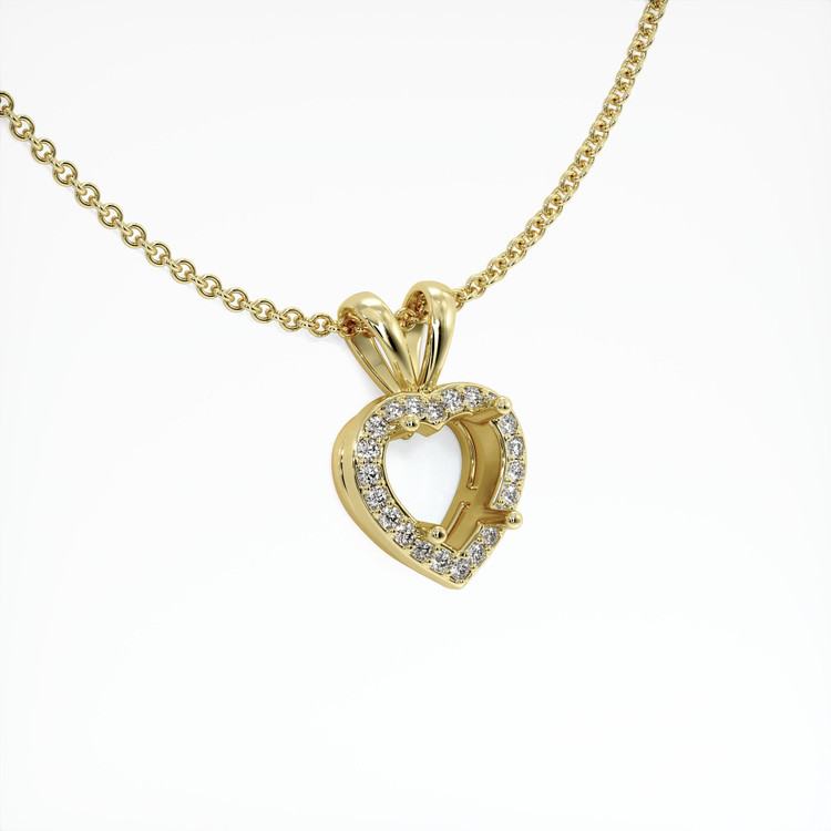 14K Yellow Gold Pave Pendant Setting