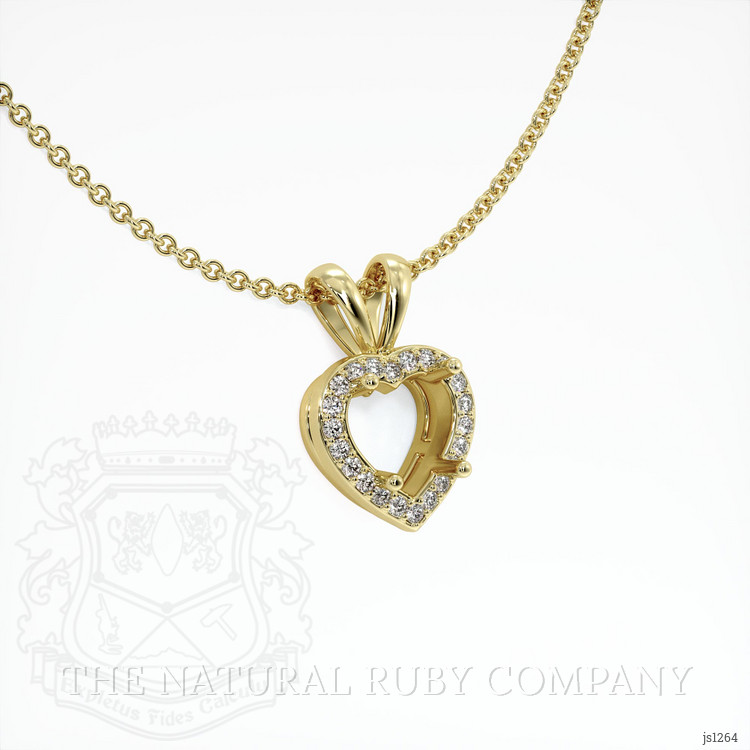 14K Yellow Gold Pave Pendant Setting