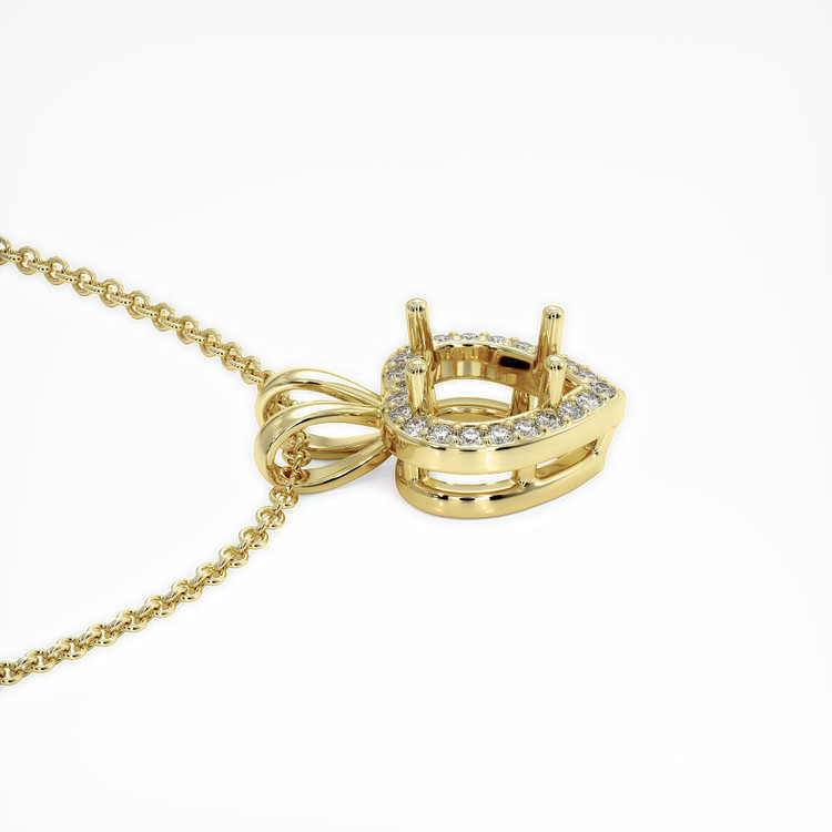 14K Yellow Gold Pave Pendant Setting