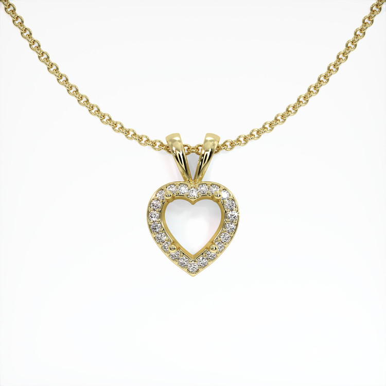 18K Yellow Gold Pave Pendant Setting