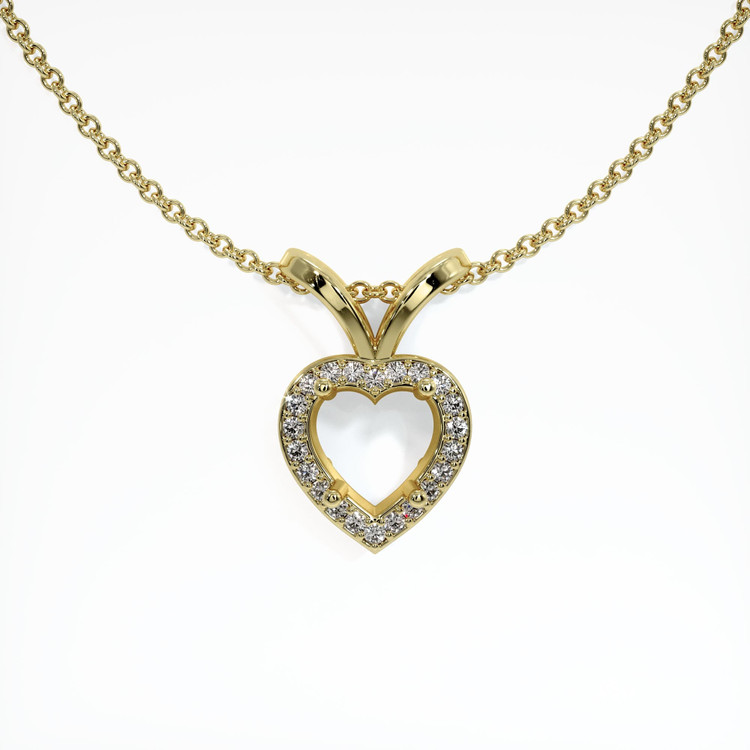 18K Yellow Gold Pave Pendant Setting