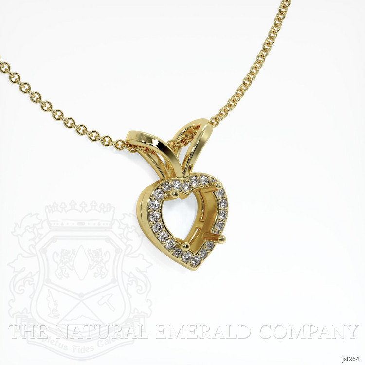 18K Yellow Gold Pave Pendant Setting