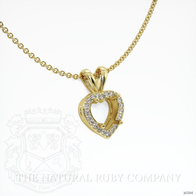 18K Yellow Gold Pave Pendant Setting