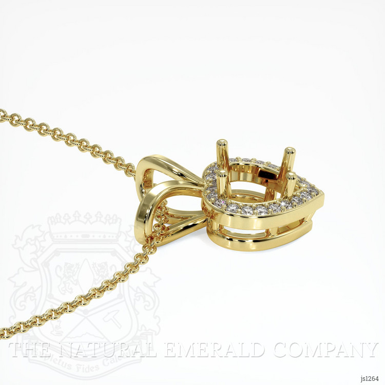 18K Yellow Gold Pave Pendant Setting