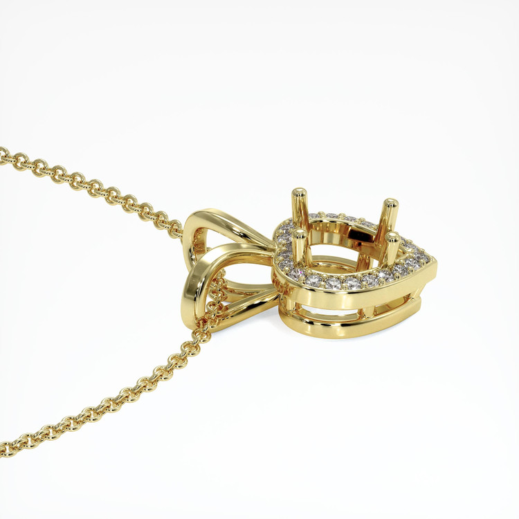 18K Yellow Gold Pave Pendant Setting