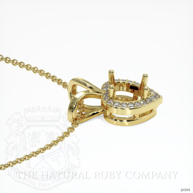 18K Yellow Gold Pave Pendant Setting