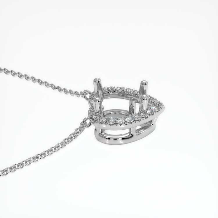 Platinum 950 Pave Necklace Setting