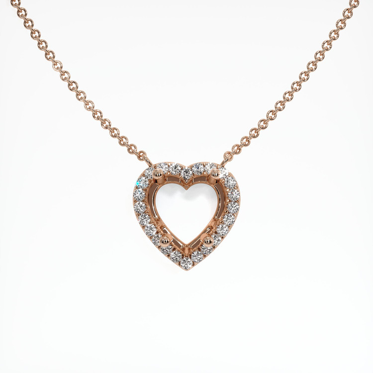 14K Rose Gold Pave Necklace Setting