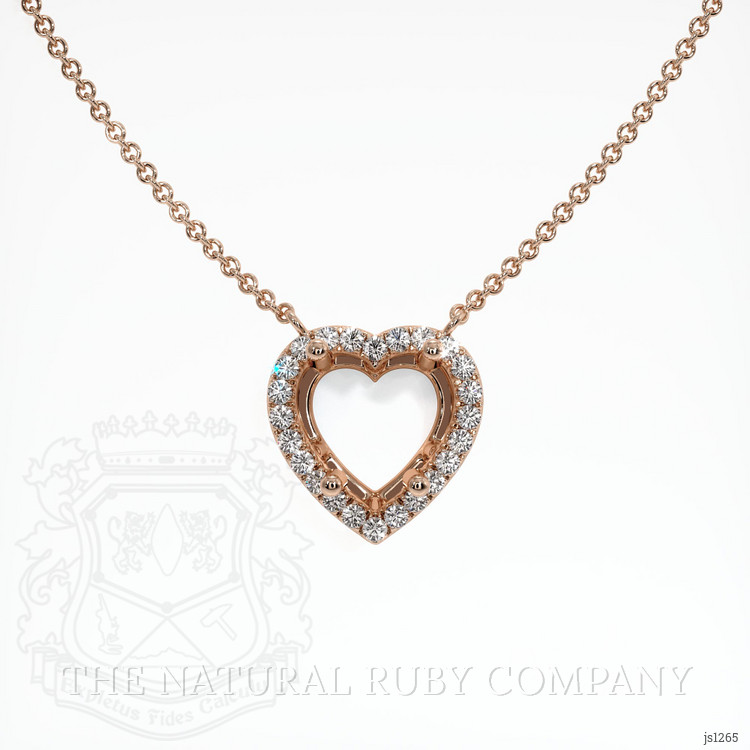 14K Rose Gold Pave Necklace Setting