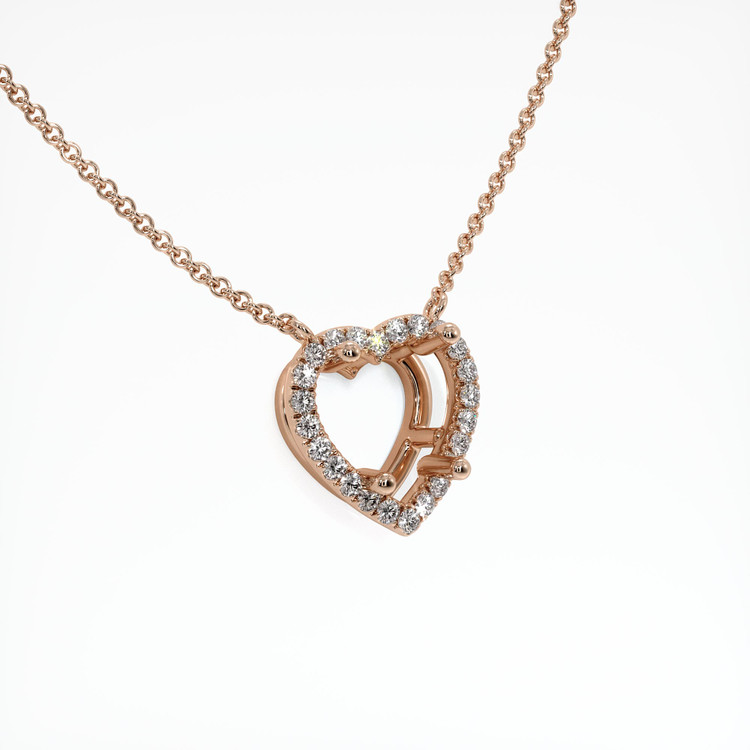 14K Rose Gold Pave Necklace Setting