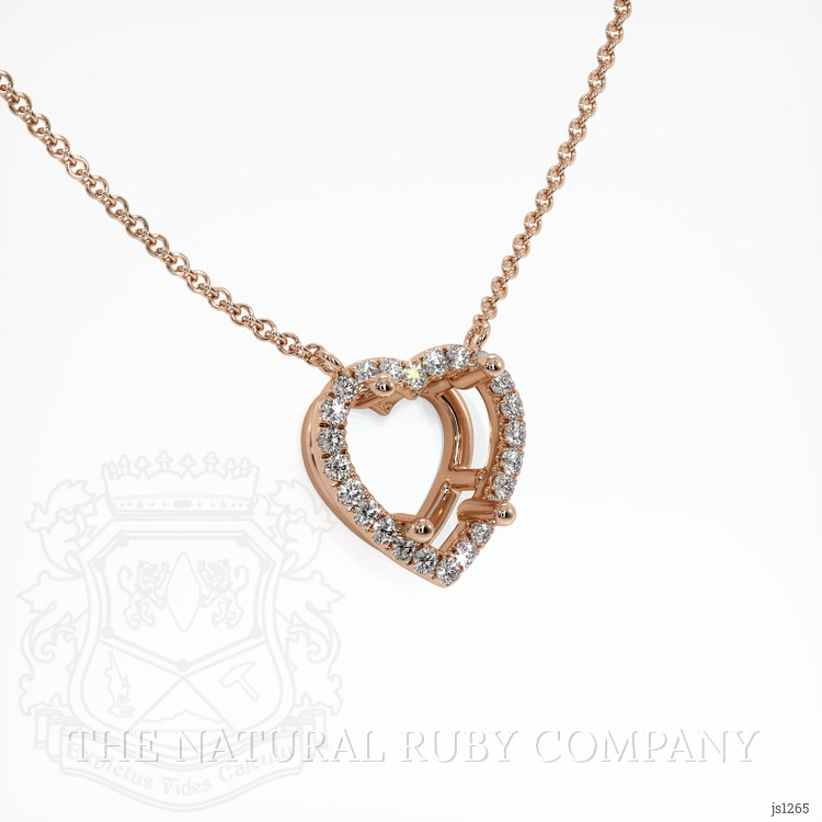 14K Rose Gold Pave Necklace Setting