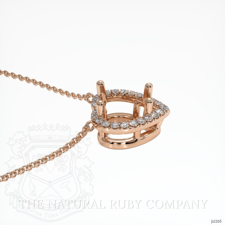 14K Rose Gold Pave Necklace Setting