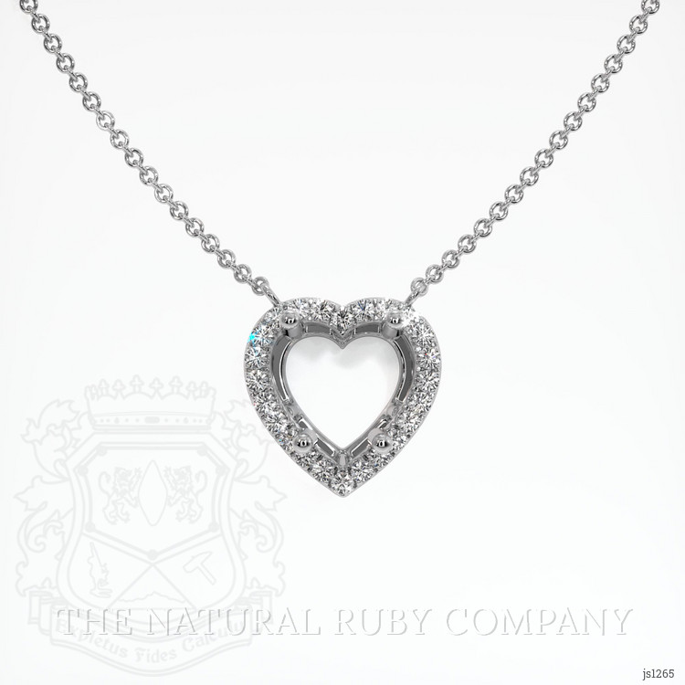 14K White Gold Pave Necklace Setting