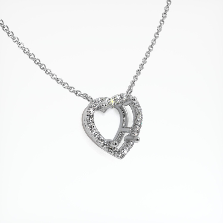 14K White Gold Pave Necklace Setting