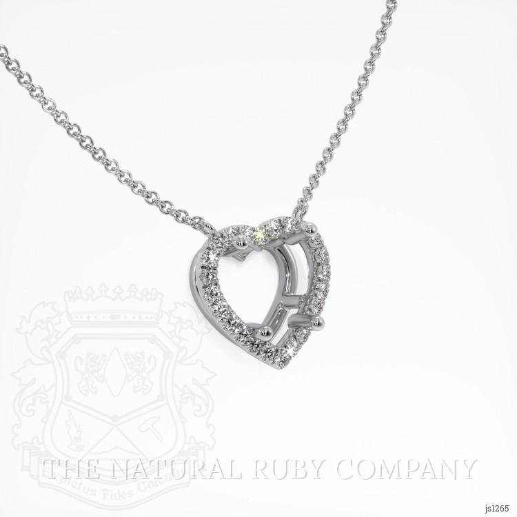 14K White Gold Pave Necklace Setting