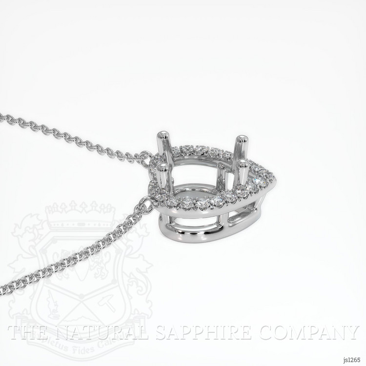 14K White Gold Pave Necklace Setting