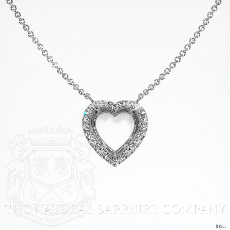 18K White Gold Pave Necklace Setting