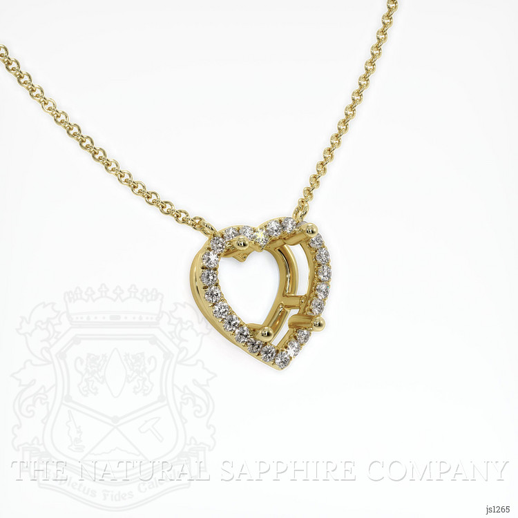 10K Yellow Gold Pave Necklace Setting