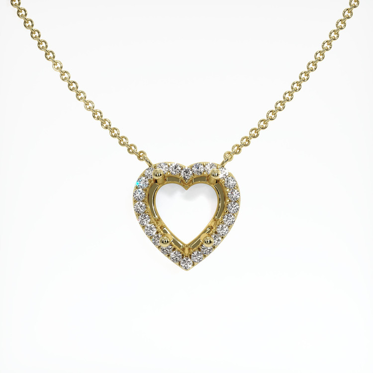 14K Yellow Gold Pave Necklace Setting