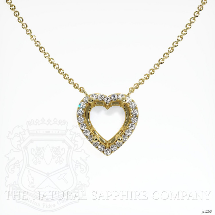 14K Yellow Gold Pave Necklace Setting