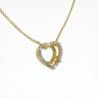 14K Yellow Gold Pave Necklace Setting Image