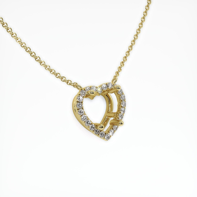 14K Yellow Gold Pave Necklace Setting