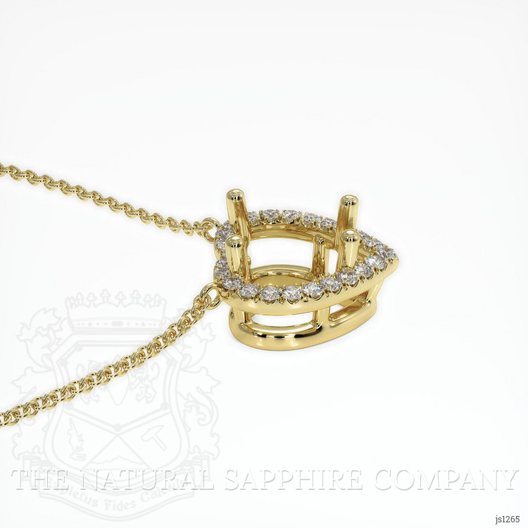 14K Yellow Gold Pave Necklace Setting