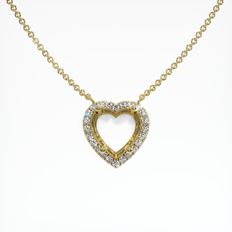 18K Yellow Gold Pave Necklace Setting