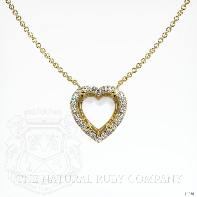18K Yellow Gold Pave Necklace Setting