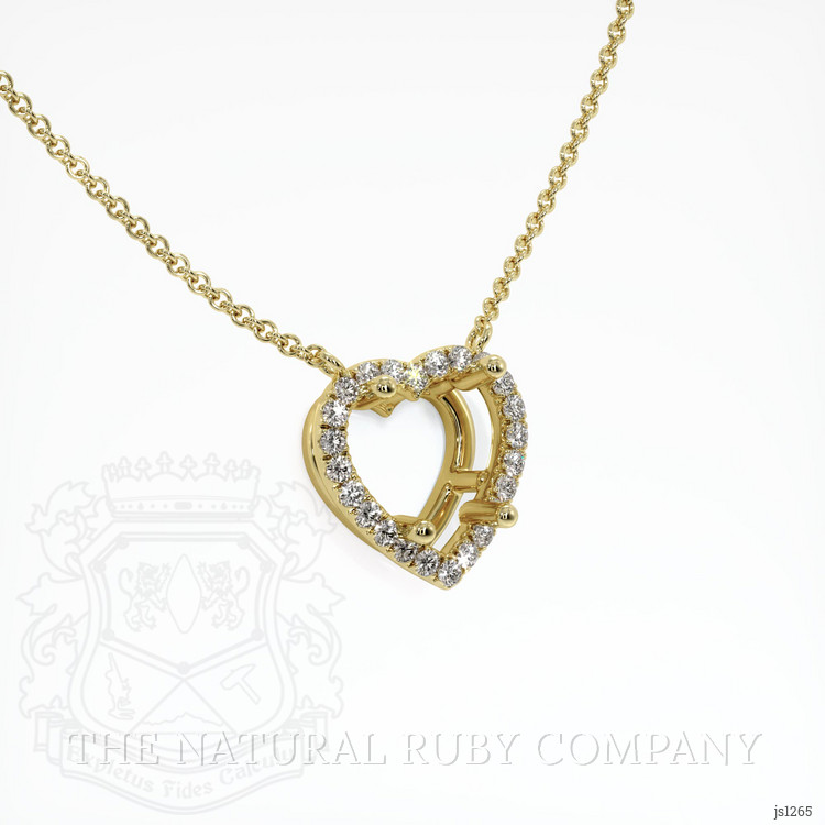 18K Yellow Gold Pave Necklace Setting