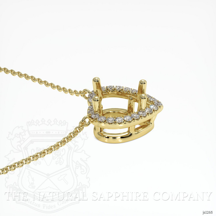 18K Yellow Gold Pave Necklace Setting
