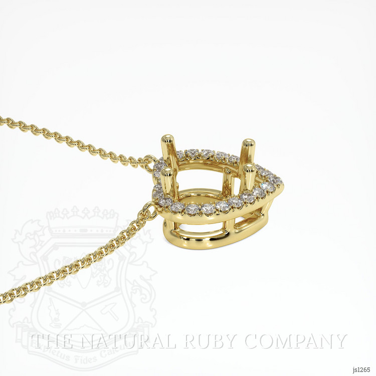 18K Yellow Gold Pave Necklace Setting