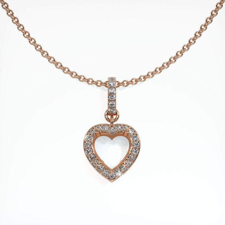14K Rose Gold Pave Pendant Setting