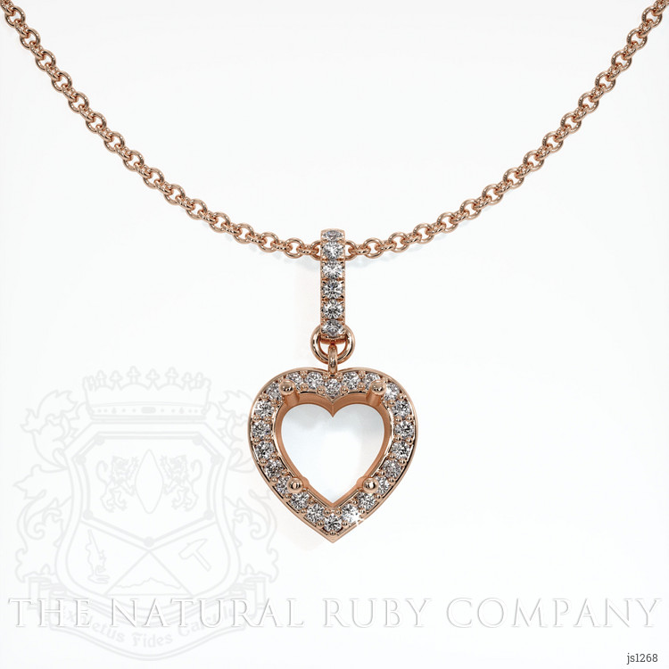 14K Rose Gold Pave Pendant Setting