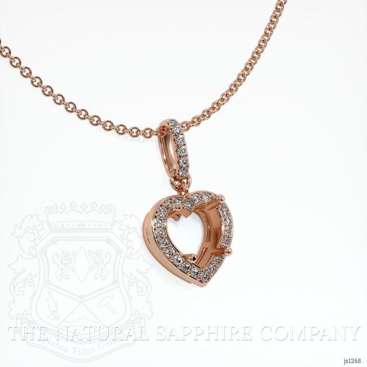 14K Rose Gold Pave Pendant Setting