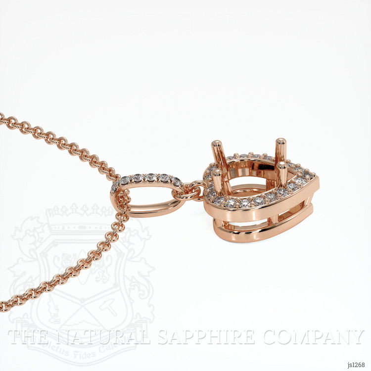 14K Rose Gold Pave Pendant Setting