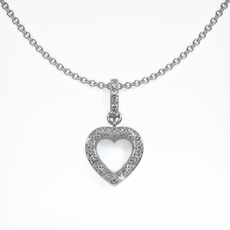 14K White Gold Pave Pendant Setting