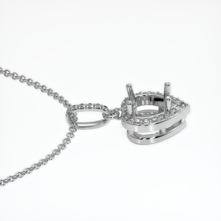 14K White Gold Pave Pendant Setting
