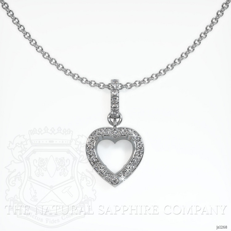 18K White Gold Pave Pendant Setting