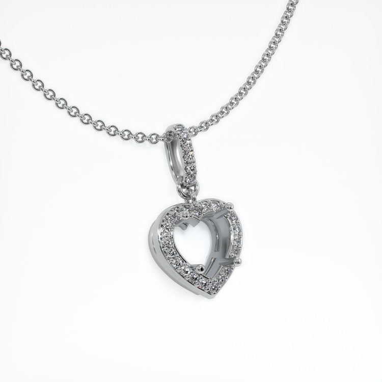 18K White Gold Pave Pendant Setting